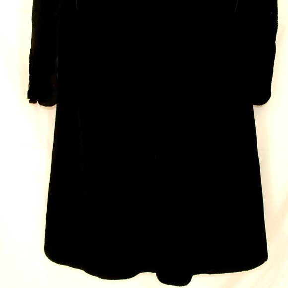 Ralph Rupley Vintage Black Plush Sheared Fur Double-Breasted Princess Coat - Picture 7 of 11